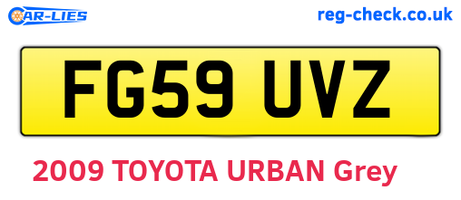FG59UVZ are the vehicle registration plates.