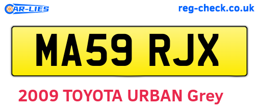 MA59RJX are the vehicle registration plates.