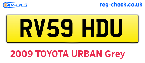 RV59HDU are the vehicle registration plates.