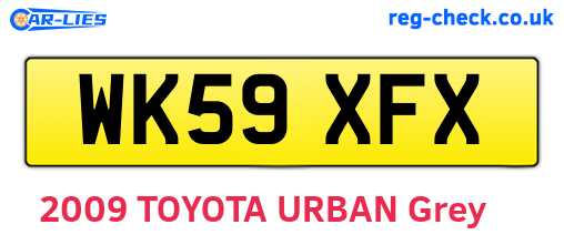 WK59XFX are the vehicle registration plates.