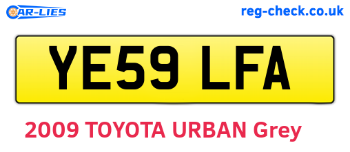 YE59LFA are the vehicle registration plates.