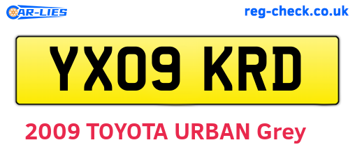 YX09KRD are the vehicle registration plates.