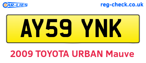 AY59YNK are the vehicle registration plates.