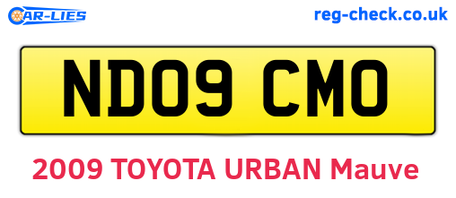 ND09CMO are the vehicle registration plates.