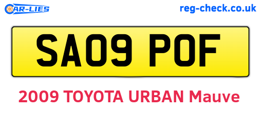 SA09POF are the vehicle registration plates.