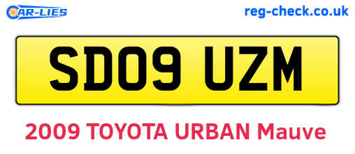 SD09UZM are the vehicle registration plates.