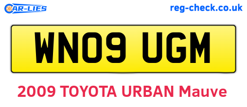 WN09UGM are the vehicle registration plates.