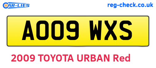 AO09WXS are the vehicle registration plates.