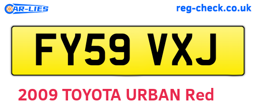 FY59VXJ are the vehicle registration plates.