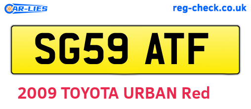 SG59ATF are the vehicle registration plates.