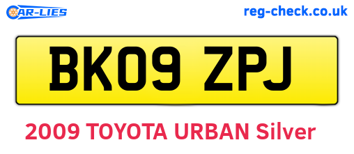 BK09ZPJ are the vehicle registration plates.