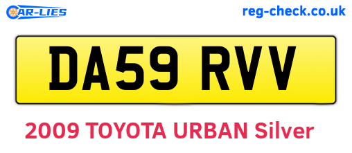 DA59RVV are the vehicle registration plates.
