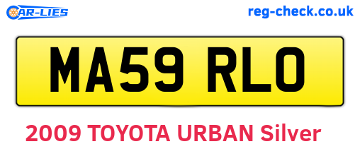 MA59RLO are the vehicle registration plates.