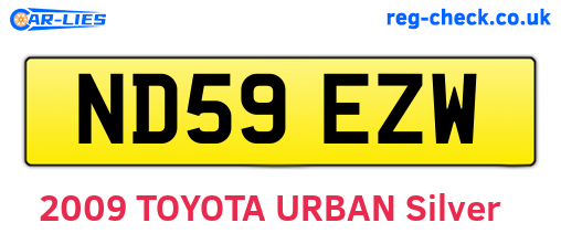 ND59EZW are the vehicle registration plates.