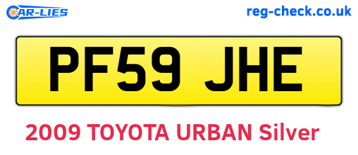PF59JHE are the vehicle registration plates.