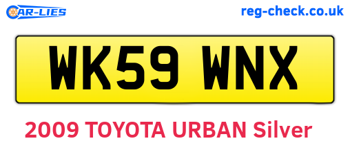 WK59WNX are the vehicle registration plates.
