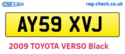 AY59XVJ are the vehicle registration plates.