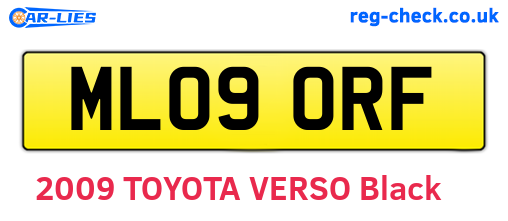 ML09ORF are the vehicle registration plates.