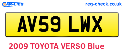 AV59LWX are the vehicle registration plates.