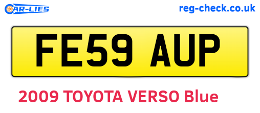 FE59AUP are the vehicle registration plates.