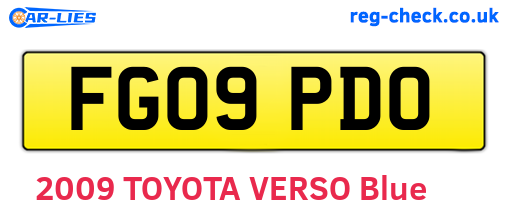 FG09PDO are the vehicle registration plates.