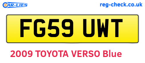 FG59UWT are the vehicle registration plates.