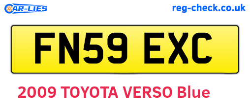 FN59EXC are the vehicle registration plates.