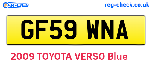 GF59WNA are the vehicle registration plates.