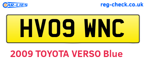 HV09WNC are the vehicle registration plates.