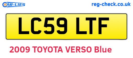 LC59LTF are the vehicle registration plates.