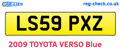 LS59PXZ are the vehicle registration plates.