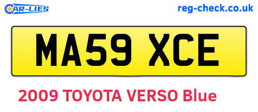 MA59XCE are the vehicle registration plates.