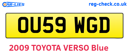 OU59WGD are the vehicle registration plates.