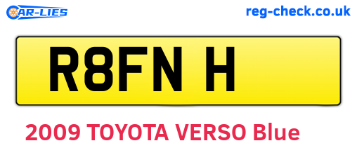 R8FNH are the vehicle registration plates.