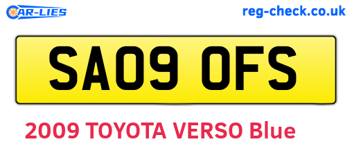 SA09OFS are the vehicle registration plates.