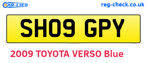 SH09GPY are the vehicle registration plates.