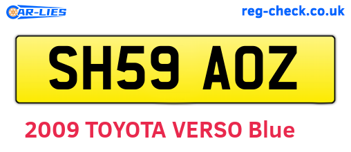 SH59AOZ are the vehicle registration plates.