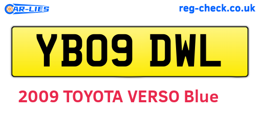 YB09DWL are the vehicle registration plates.