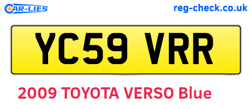 YC59VRR are the vehicle registration plates.