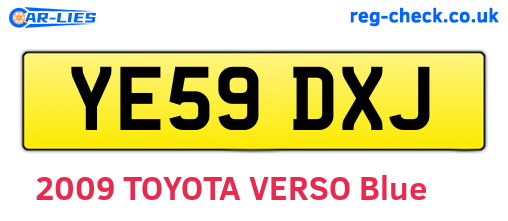 YE59DXJ are the vehicle registration plates.