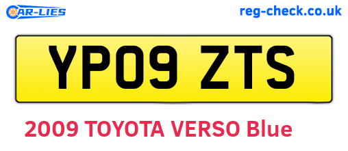 YP09ZTS are the vehicle registration plates.