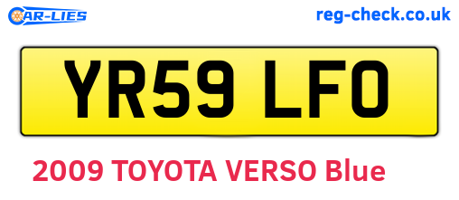 YR59LFO are the vehicle registration plates.