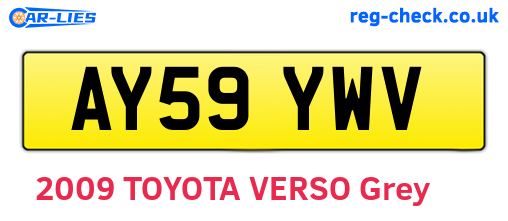 AY59YWV are the vehicle registration plates.