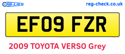 EF09FZR are the vehicle registration plates.