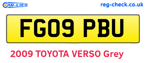 FG09PBU are the vehicle registration plates.