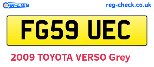 FG59UEC are the vehicle registration plates.