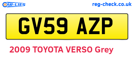 GV59AZP are the vehicle registration plates.