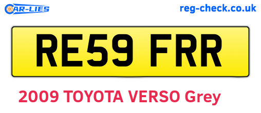 RE59FRR are the vehicle registration plates.