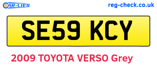 SE59KCY are the vehicle registration plates.