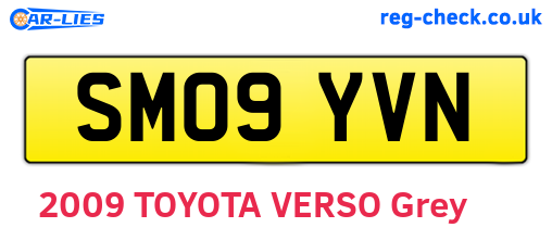 SM09YVN are the vehicle registration plates.